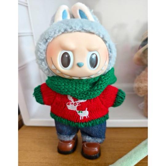 新品3点セットクリスマスlabubuラブブぬいぐるみ服17cm着せ替え