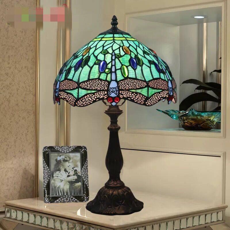 インテリア照明 テーブルスタンド 照明スタンド 卓上ステンド．水* A21179 ステンドグラスランプ 卓上スタンド 豪華テーブルランプ 卓上