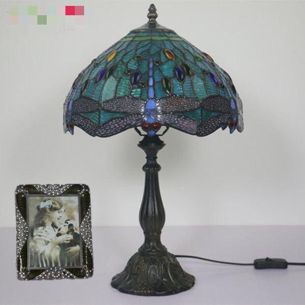 インテリア照明 テーブルスタンド 照明スタンド 卓上ステンド．水* A21179 ステンドグラスランプ 卓上スタンド 豪華テーブルランプ 卓上