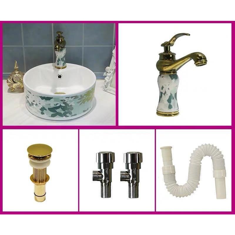 A13576 洗面ボウルセット 洗面ボール 陶器 手水鉢 手洗器 手洗い鉢