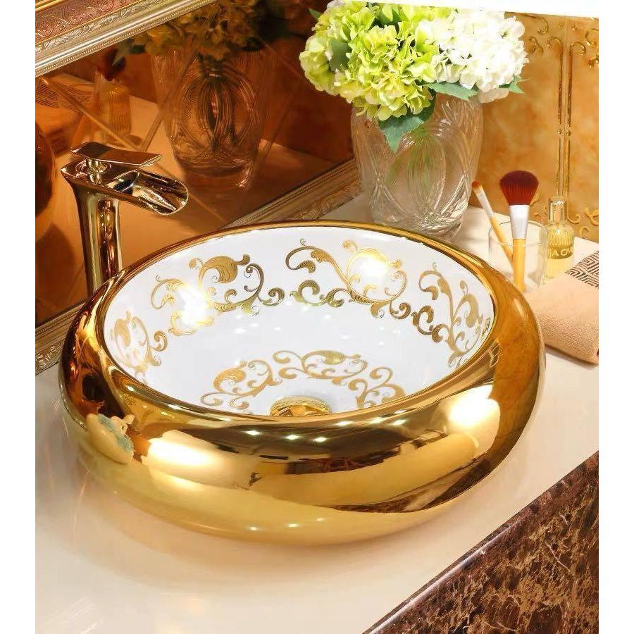 A33436 高級洗面台 ．洗面ボウルセット 洗面ボール 陶器 手水鉢 手洗器 手洗い鉢 洗面器 蛇口付き