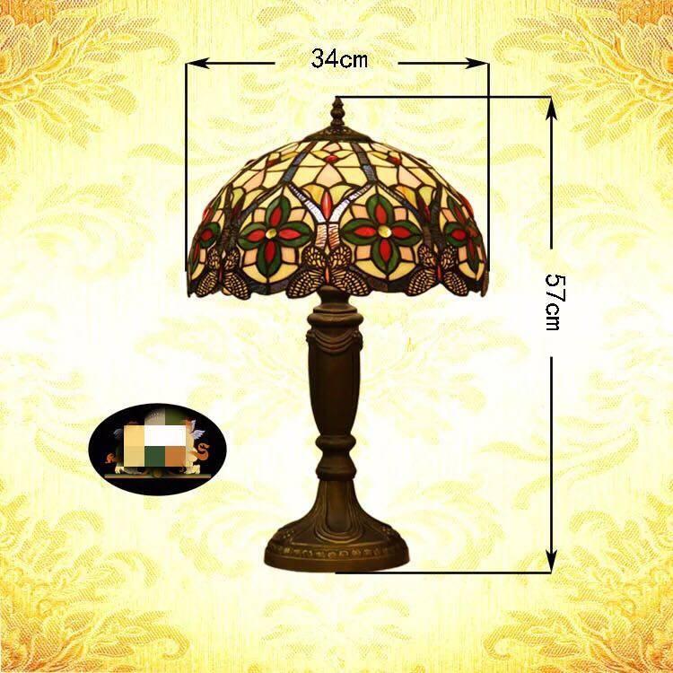A20811 ステンドグラスランプ 卓上スタンド ．豪華テーブルランプ 卓上