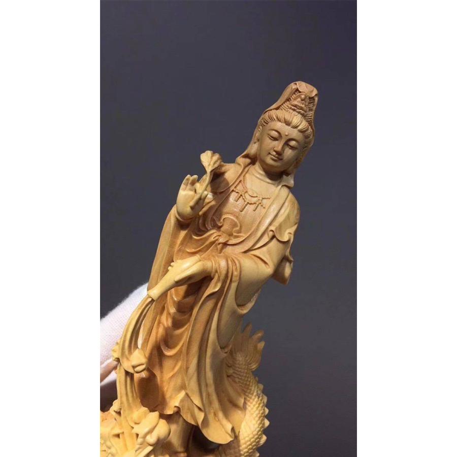 A36417 仏像 置き物 鎮宅 供養品 縁起物 開運風水置物 金運祈願 上品な工芸品 仏教古美術　黄楊木精彫細工