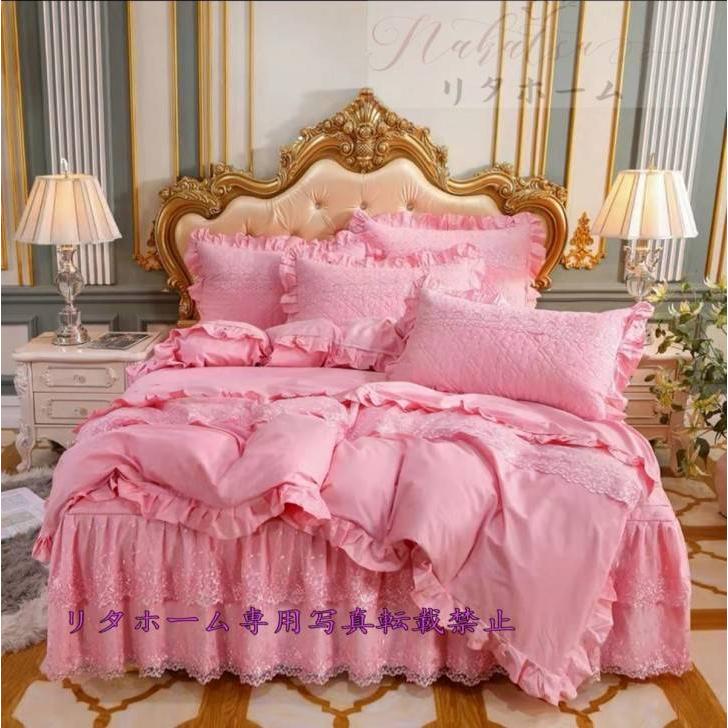 ダブルベッド ／ 布団カバーセット A23789 高品質 高級ワイドダブル ベッド用品4点セット 寝具 ボックス