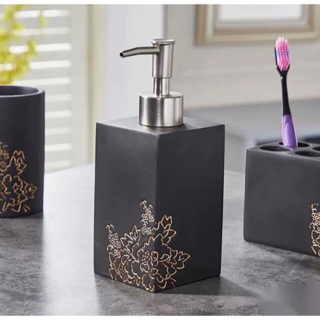 高級サニタリー6点セット．ディスペンサー 歯ブラシスタンド 洗面用品 商品説明