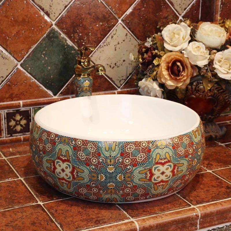 A13471 洗面ボウルセット 洗面ボール 陶器 手水鉢 手洗器 手洗い鉢 洗面器