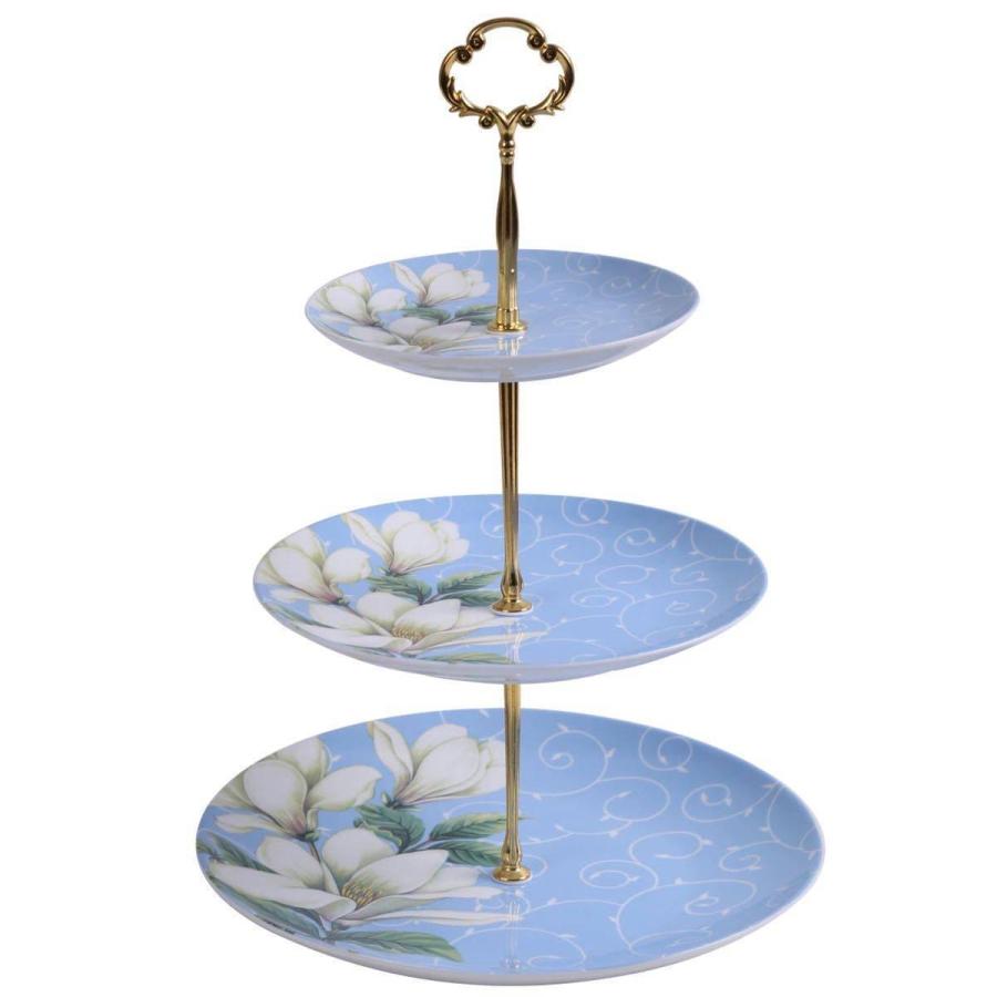A03202 ケーキ スタンド プレート 3段セット アフタヌーンティー フルーツ トレー 皿 花柄