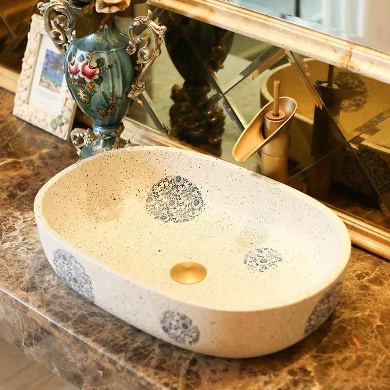 A36283 洗面台 洗面ボウルセット 洗面ボール 陶器 手水鉢 ．手洗器 手洗い鉢 洗面器 蛇口 排水金具付き