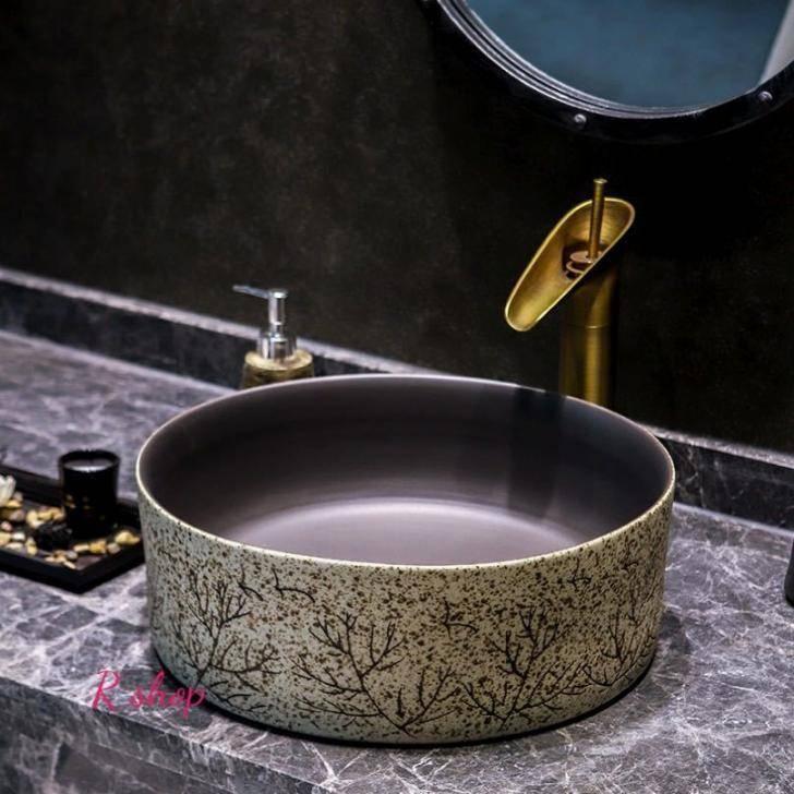 高級洗面台 洗面ボウルセット 洗面ボール 陶器 手水鉢 手洗器   排水金具付き A16975 高級洗面台 洗面ボウルセット ．洗面ボール 陶器 手水鉢