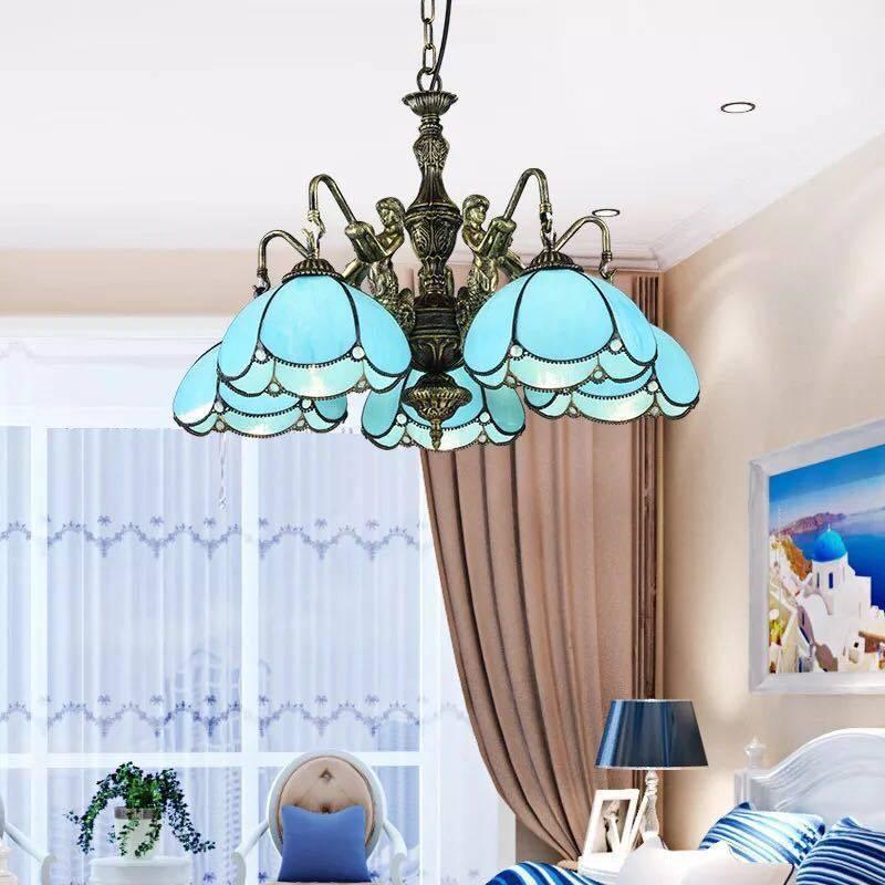 A20555 ステンドグラス ペンダントライト 豪華天井照明ステンドグラスランプ ガラス工芸品