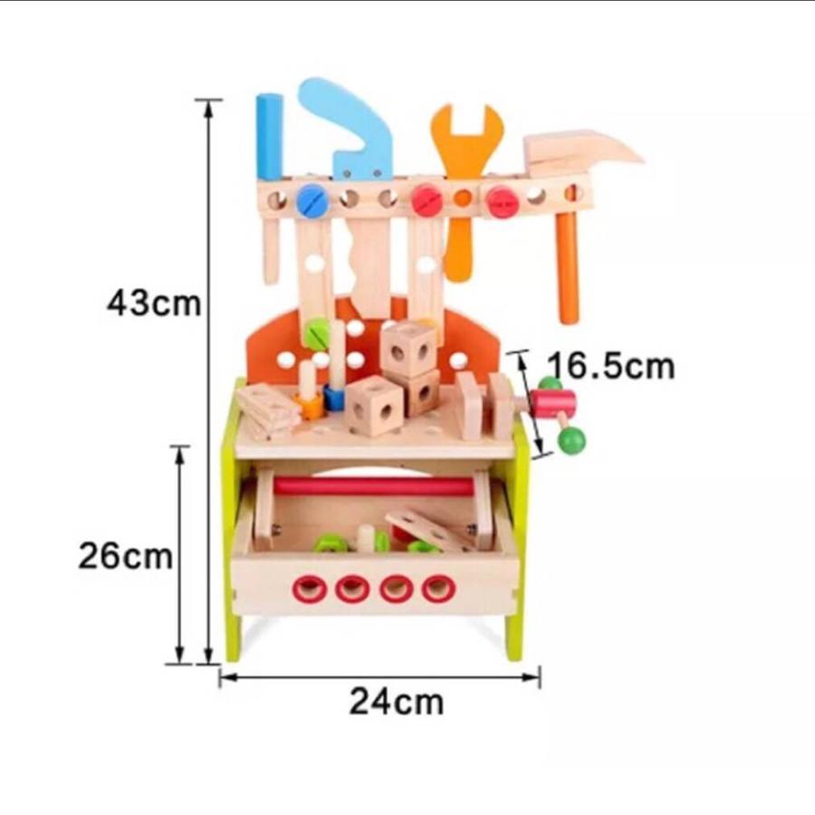 A05697 木製 工具 解体キット 組み立て工具 日曜大工さんセット 知育玩具 ままごと 大工道具｜motor-addiction｜03