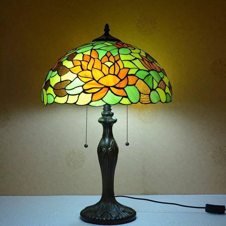 A21147 ステンドグラスランプ 卓上スタンド 豪華テーブルランプ 卓上