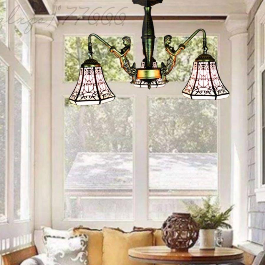 A24729 ステンドグラス．ペンダントライト豪華天井照明ステンドグラス  
