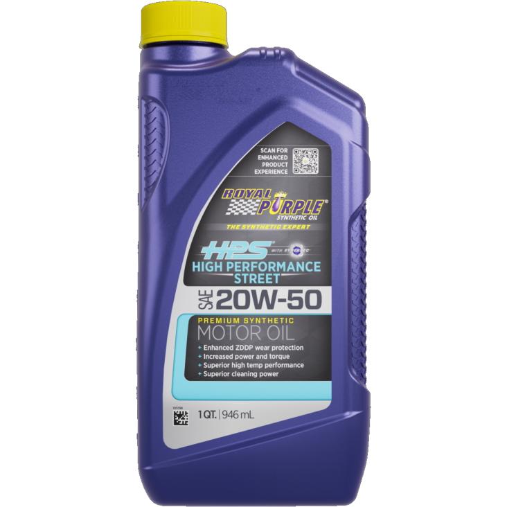 正規輸入品 ロイヤルパープル ROYAL PURPLE HPS 20W-50 ROYAL PURPLE SYNTHETIC OIL HPS WITH SYNERLEC 一般用エンジンオイル 1QT（0.946L）｜motor-lover