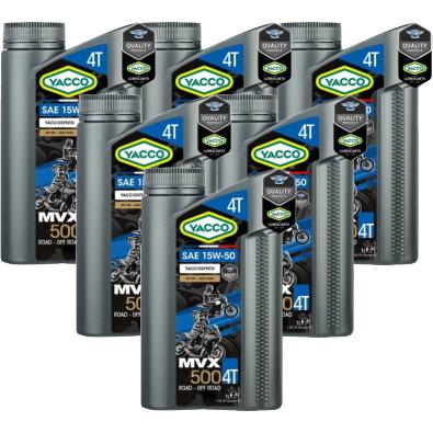ポイント10倍！ お得な6本セット YACCO MVX 500 4T 15W-50、10W-40 