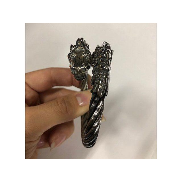 Bill Wall Leather Animal Head Cable Bangle（Horse） Bill Wall Leather