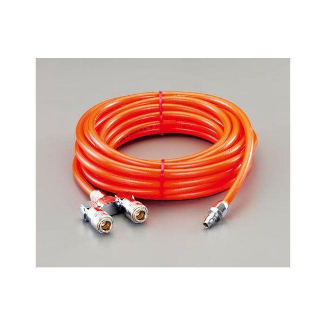 正規品／エスコ 8.5/12.5mmx20m スイベル2連カプラー付ウレタンホース ESCO バイク 車 自動車 自転車