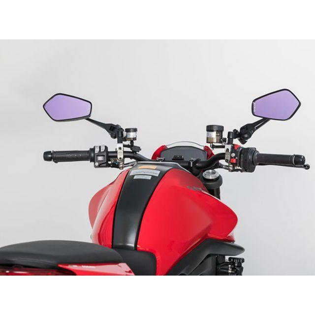 TANAX タナックス 10mm 正・逆ネジ シャークミラー6（ブラック