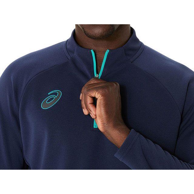 アシックス 2101A301 HALFZIP KNIT TOP（ミッドナイト） サイズ 2XL メーカー在庫あり ASICSの画像