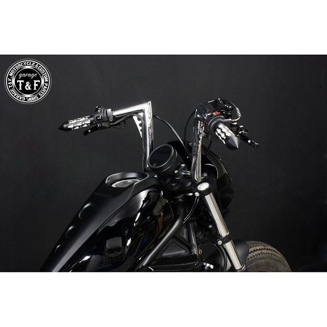 ガレージT\u0026F レブル250 レブル250 2017-2019年 ABS搭載モデル 極太バットマンハンドル 10インチ＆ワイヤーセット（メッキ） T…の画像