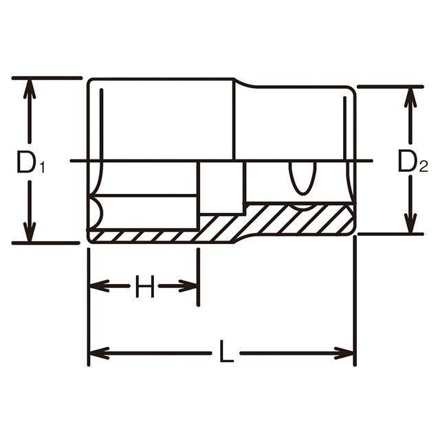 コーケン 8400M-52 1SQ 6角ソケット 52mm Ko-ken