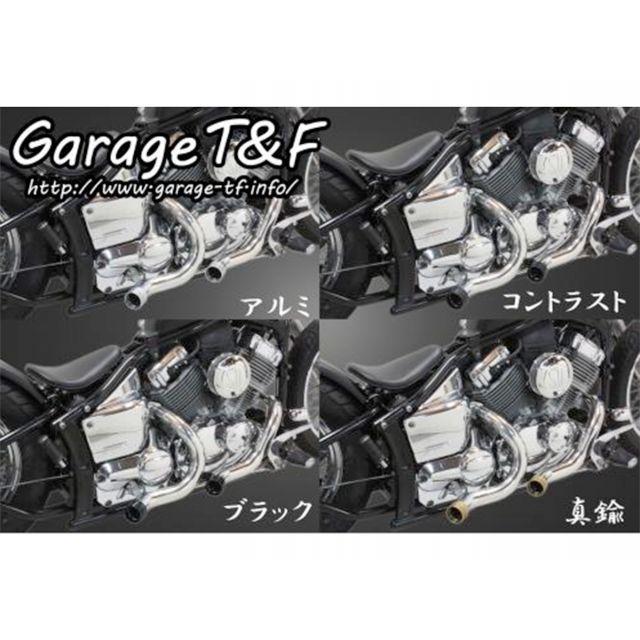ガレージT\u0026F ドラッグスター400 ドラッグスター400クラシック ターンアウトマフラー マフラー ステンレス タイプ エンド付き（コントラスト）…の画像