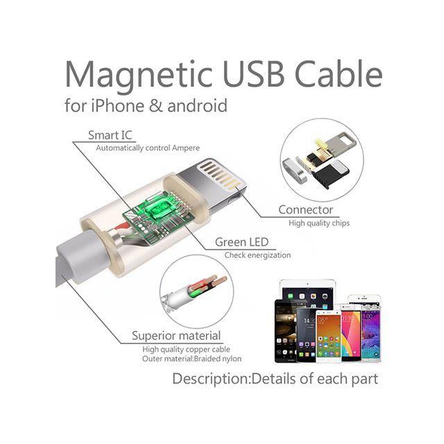 正規品／ライズコーポレーション マグネット式USBケーブル 1m 充電/データ通信用 iPhone（Lightning）/Android（Micro…｜motoride｜05