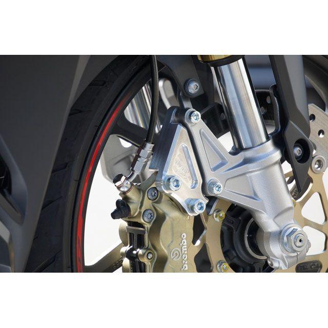 オーバーレーシング CBR250RR Fキャリパーサポート ブレンボ4P用（シルバー） OVER RACINGの画像