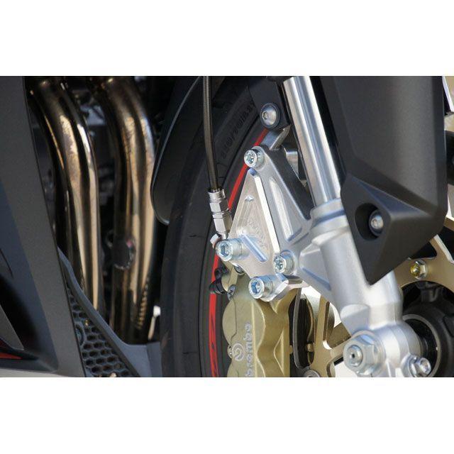 オーバーレーシング CBR250RR Fキャリパーサポート ブレンボ4P用（シルバー） OVER RACINGの画像