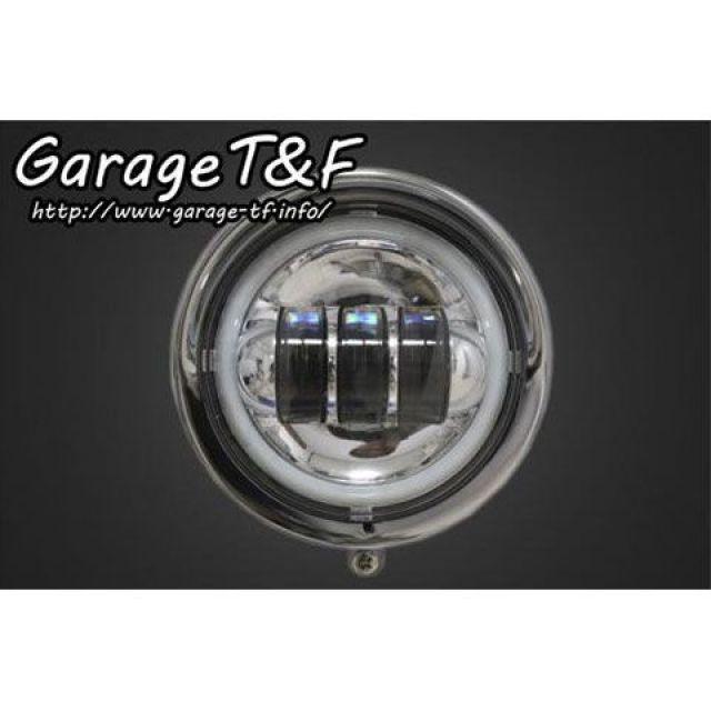 ガレージT\u0026F 汎用 4.5インチロケットライト（メッキ） プロジェクターLED仕様（リング付き） T\u0026Fの画像