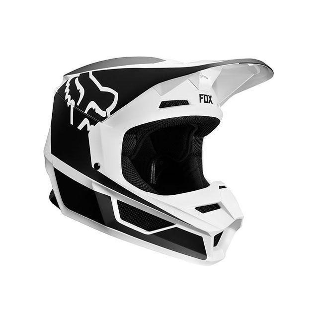 【雑誌付き】フォックス V1 ユース ヘルメット プリズム（ブラック/ホワイト） サイズ：YM/49-50cm メーカー在庫あり FOX オフロードヘルメット