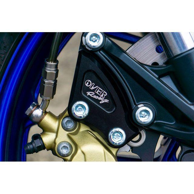 オーバーレーシング YZF-R25 YZF-R3 Fキャリパーサポート ブレンボ4P用（ブラック） メーカー在庫あり OVER RACINGの画像