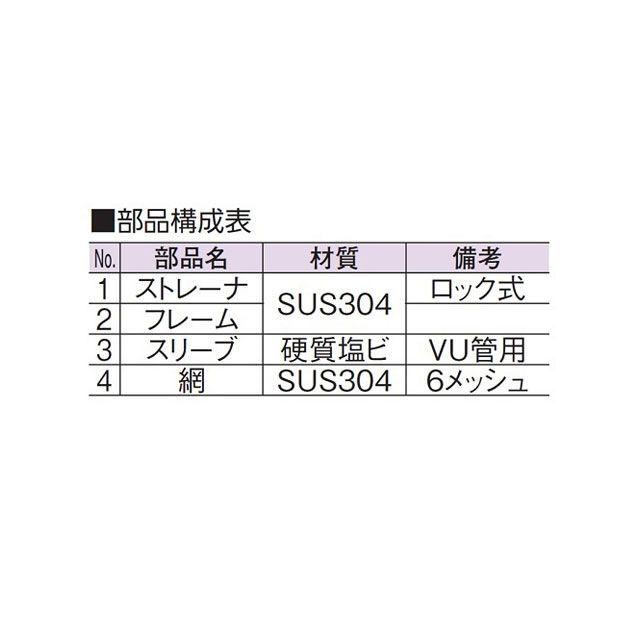 アウス ステンレス製排水目皿（VP・VU兼用）防虫アミ付 AWES_1