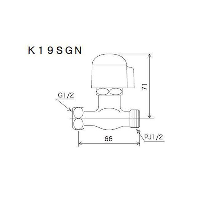 正規品／ケーブイケー K19SGN 分岐止水栓G1/2とめるぞう KVK 日用品｜motoride｜02