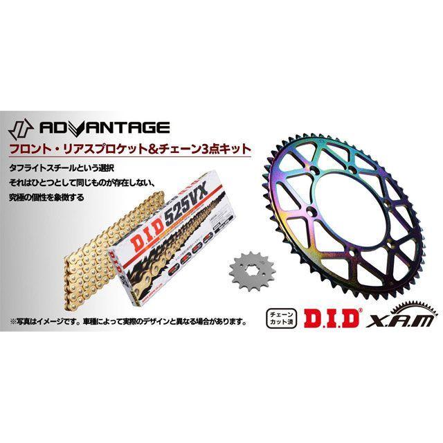 アドバンテージ GSX-R750 ADVANTAGA XAM＆DID GOLD ドライブチェーン＆前後スプロケットキット（タフライトスチール） AD…の画像