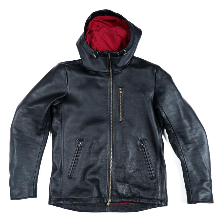 レザージャケット ダーク 防水レザーフードジャケット バイク ウェア