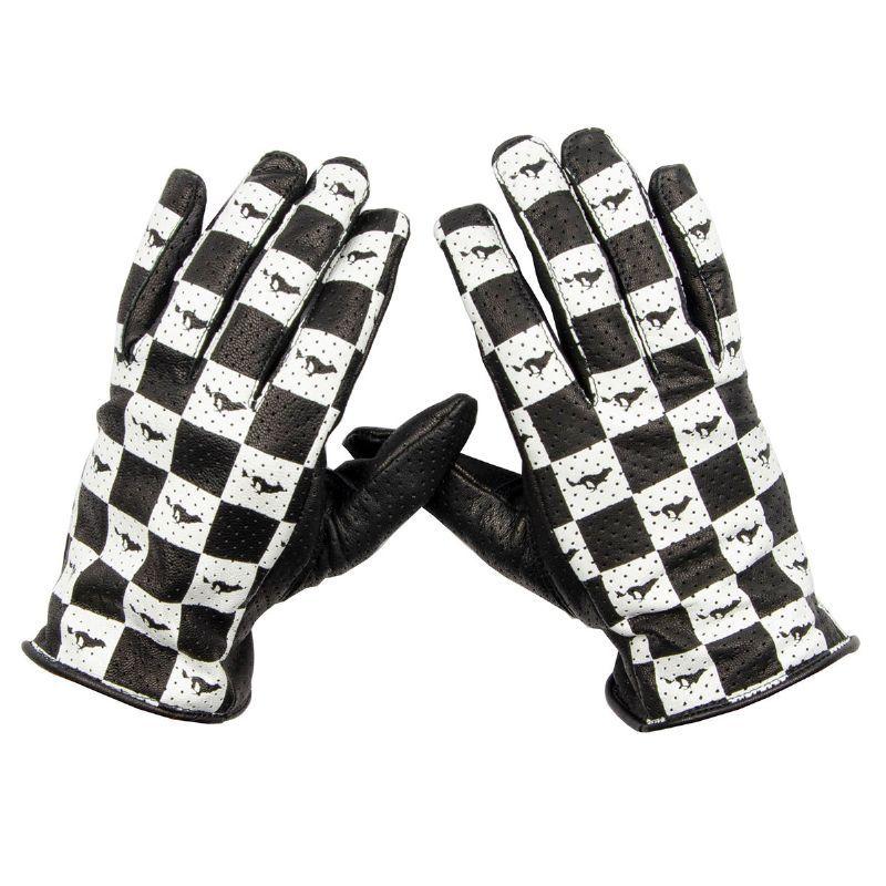 (エル・ソリタリオ/El Solitario)Wolf Checkers Summer Gloves バイク グローブ ゴーストスキン 山羊革