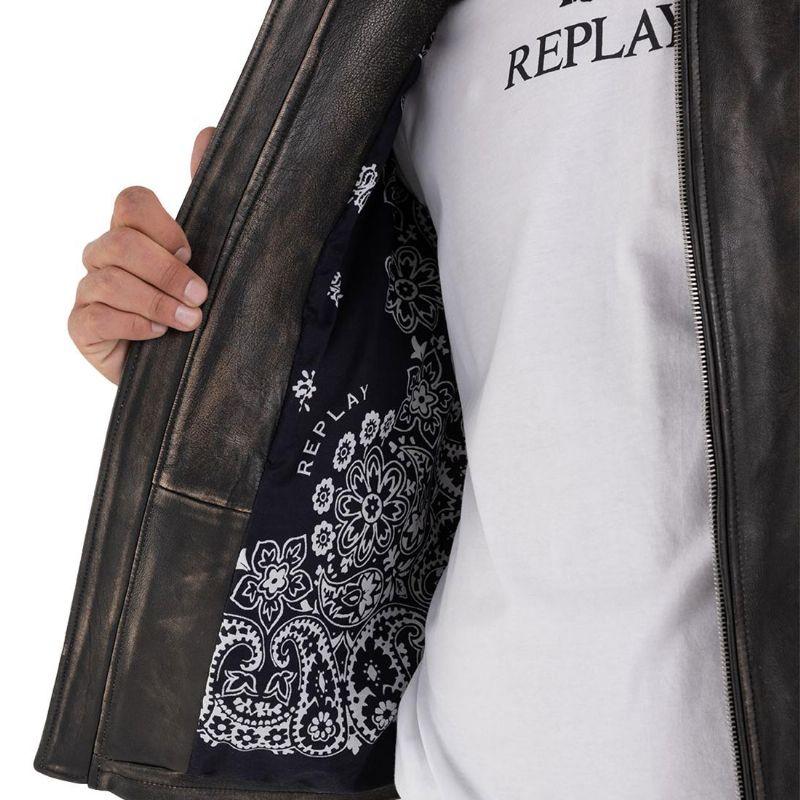 リプレイ レザージャケット シープレザースプレーペイント リプレイ レザージャケット シープレザースプレーペイント
