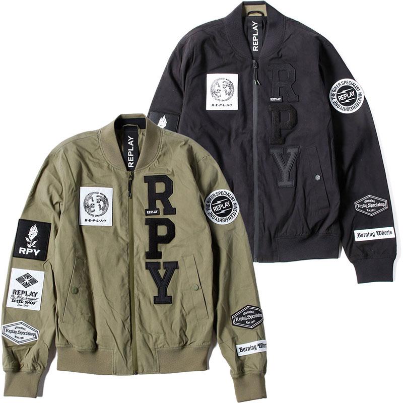 REPLAY リプレイ ジャケット フルジップ ボンバージャケット REPLAY リプレイ ジャケット フルジップ ボンバージャケット