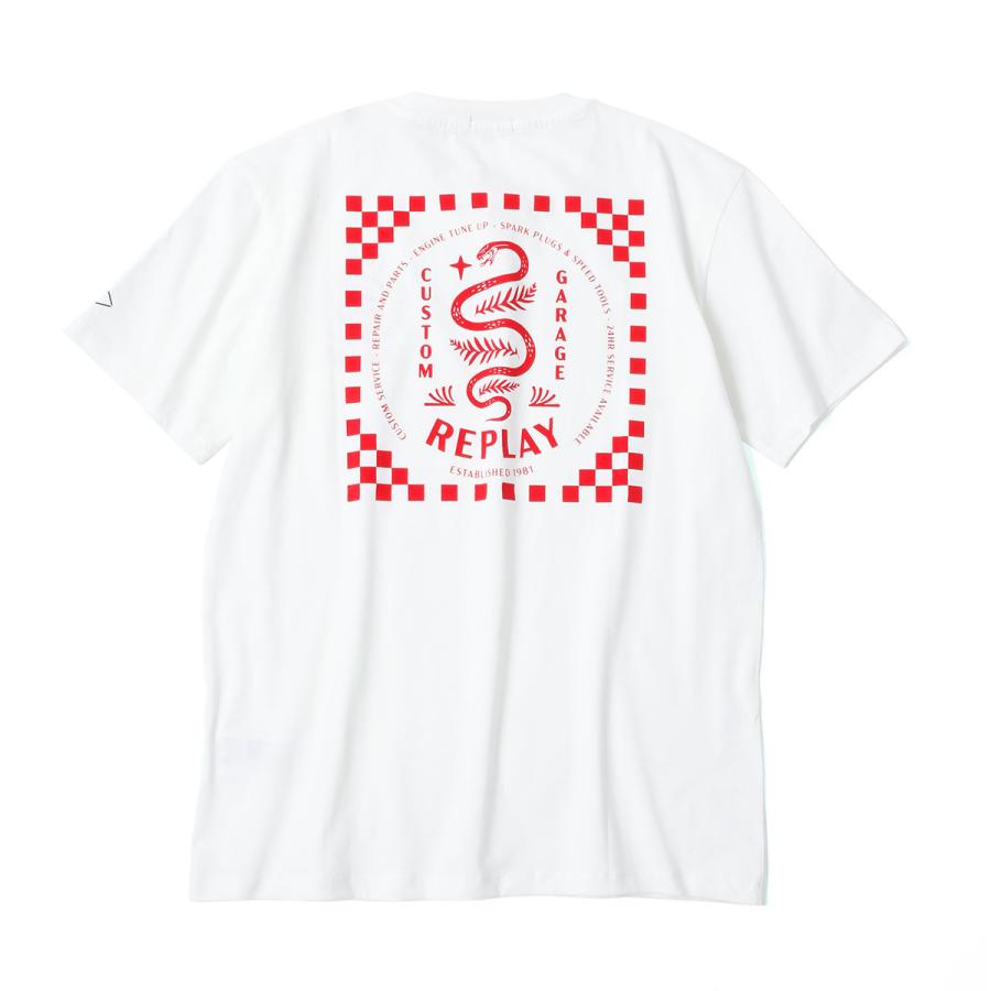 REPLAY（リプレイ） Tシャツ カスタムガレージ スネーク プリント T
