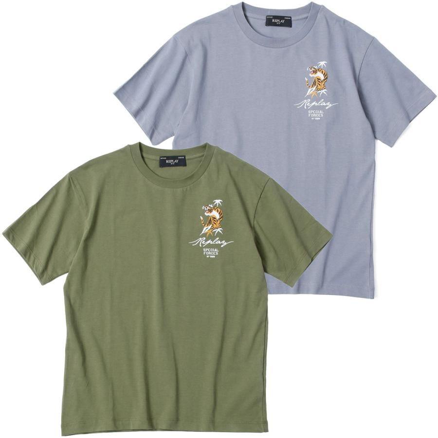 リプレイ Tシャツ タイガー グラフィック Tシャツ バイク ウェア 