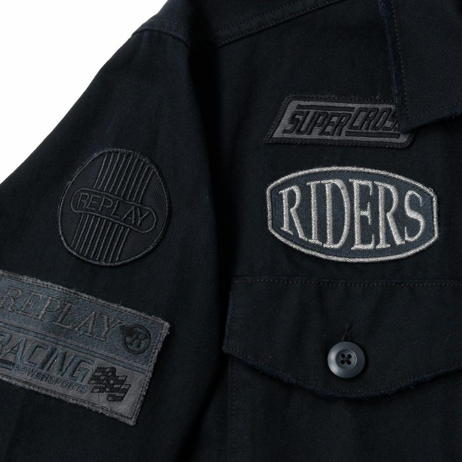 リプレイ ジャケット コットン ステイン アーミー ジャケット バイク ウェア アウター REPLAY COTTON SATINの画像