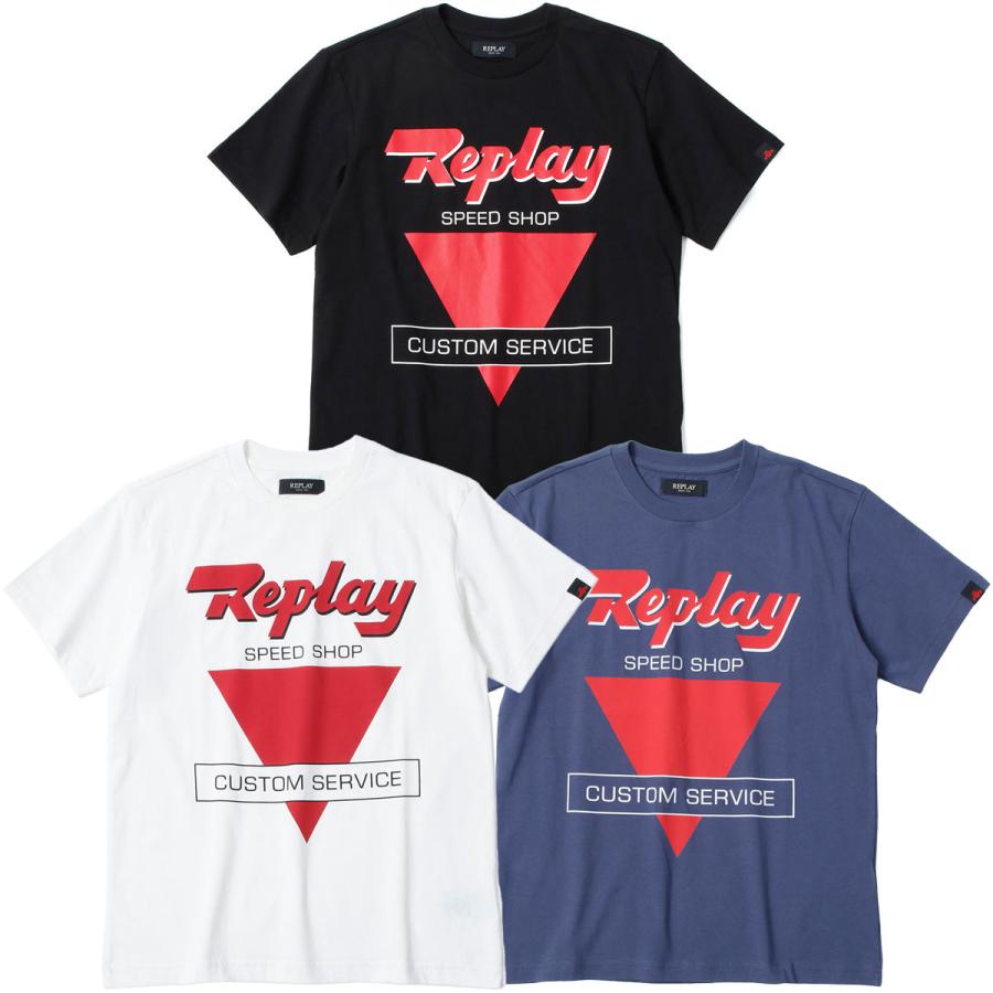 REPLAY（リプレイ） Tシャツ フロント プリント Tシャツ バイク ウェア