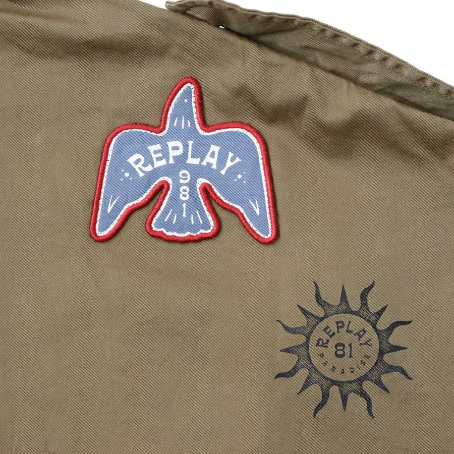 リプレイ シャツ ドローストリング ツイル シャツ バイク ウェア トップス REPLAY TWILL SHIRT WITH DRAWSTRING 爆買の画像