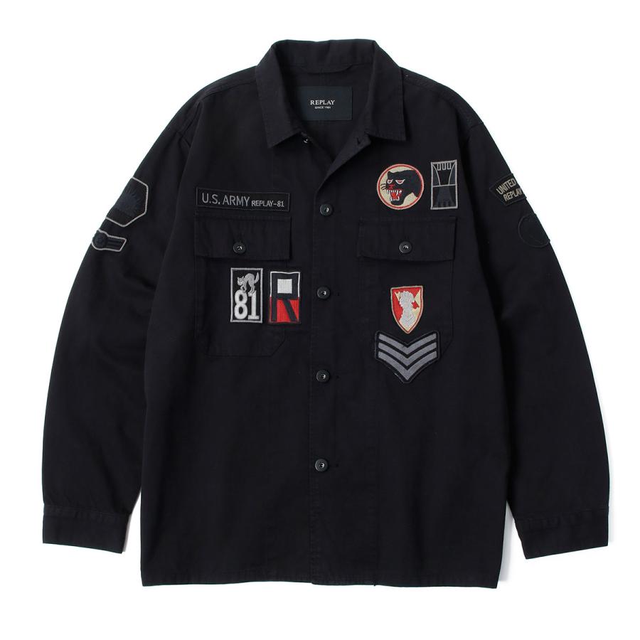 リプレイ ジャケット ジャケット バイク ウェア アウター REPLAY SHIRT JACKET WITH PATCHの画像