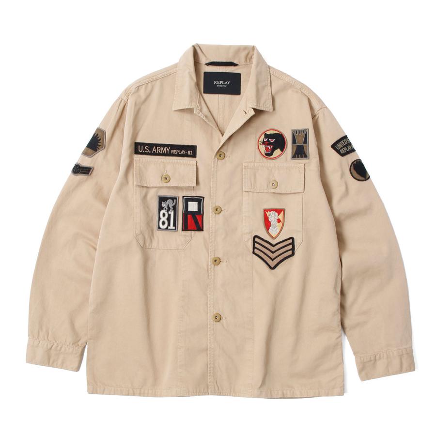 リプレイ ジャケット ジャケット バイク ウェア アウター REPLAY SHIRT JACKET WITH PATCHの画像
