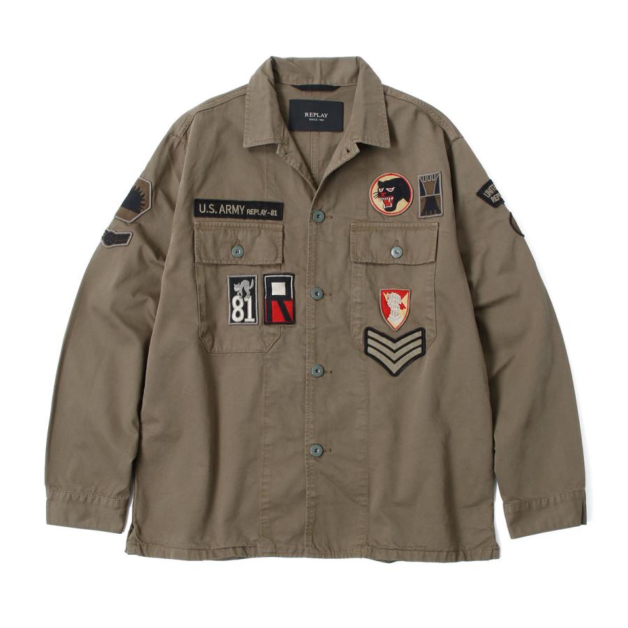 リプレイ ジャケット ジャケット バイク ウェア アウター REPLAY SHIRT JACKET WITH PATCHの画像