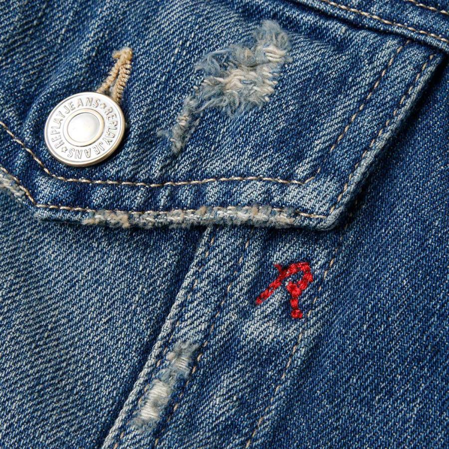 リプレイ ジャケット ジャケット バイク ウェア アウター REPLAY DARK DENIM REGULAR-FIT JACKETの画像