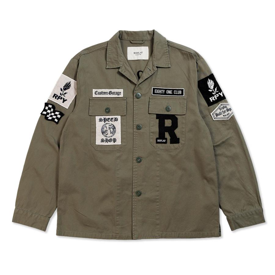 リプレイ ジャケット  バイク ウェア アウター REPLAY COTTON TWILL JACKET WITH PATCHの画像