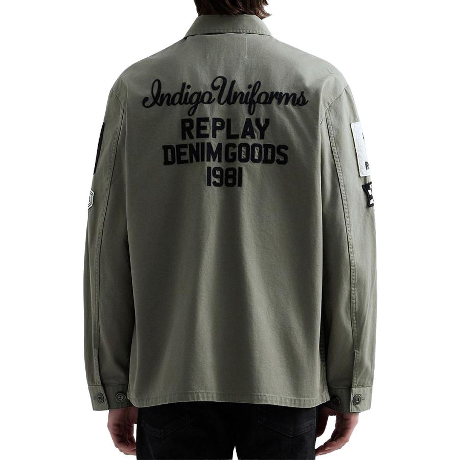 リプレイ ジャケット  バイク ウェア アウター REPLAY COTTON TWILL JACKET WITH PATCHの画像